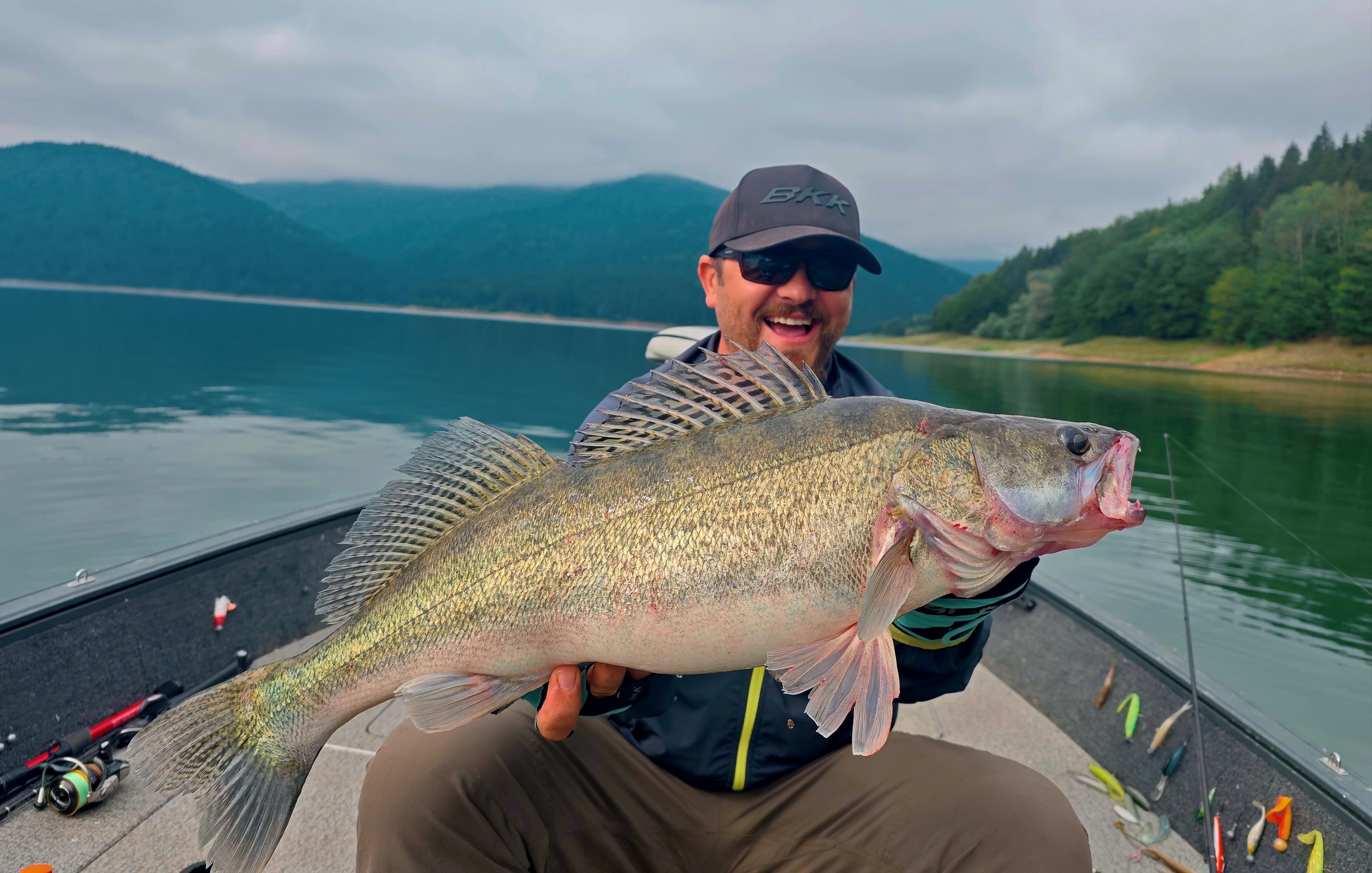 Fishing – successful catch on the lake